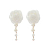 Wholesale Women's Light Luxury Style Hand Knitted Imitation Pearl Flower Earrings