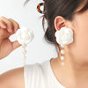 Wholesale Women's Light Luxury Style Hand Knitted Imitation Pearl Flower Earrings