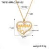 Wholesale Women's Light Luxury Style Heart Water Drop Bell Pattern Titanium Steel Zircon 18K Gold Pvd Plated Necklace Bracelet Set