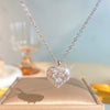 Wholesale Women's Light Luxury Style Heartshaped Titanium Steel Necklace With Copper Zircon Inlaid Pendant And Oshaped Chain