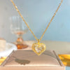 Wholesale Women's Light Luxury Style Heartshaped Titanium Steel Necklace With Copper Zircon Inlaid Pendant And Oshaped Chain