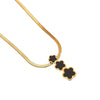 Wholesale Women's Light Luxury Style 18K Gold Electroplated Stainless Steel And Titanium Steel Flower Pendant Snake Bone Necklace