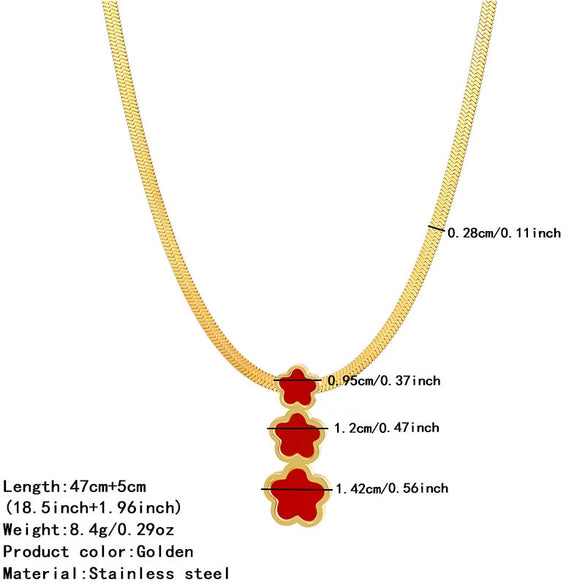 Wholesale Women's Light Luxury Style 18K Gold Electroplated Stainless Steel And Titanium Steel Flower Pendant Snake Bone Necklace