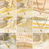 Wholesale Women's Light Luxury Style 18K Gold Plated Heart And Drop Shape Titanium Steel Snake Bone Chain Doublelayer Necklace