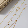 Wholesale Women's Light Luxury Style 18K Gold Plated Stainless Steel Oshaped Chain Jewelry Set With Flower Pendant