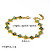 Wholesale Women's Light Luxury Style Real Gold Plated Stainless Steel Flower Pattern Bracelet With Diamond Inlay