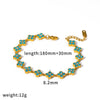 Wholesale Women's Light Luxury Style Real Gold Plated Stainless Steel Flower Pattern Bracelet With Diamond Inlay