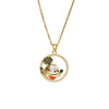 Wholesale Women's Light Luxury Style Round Pattern Gold Plated Titanium Steel O Word Chain Necklace With Copper Inlaid With Zircon Pendant