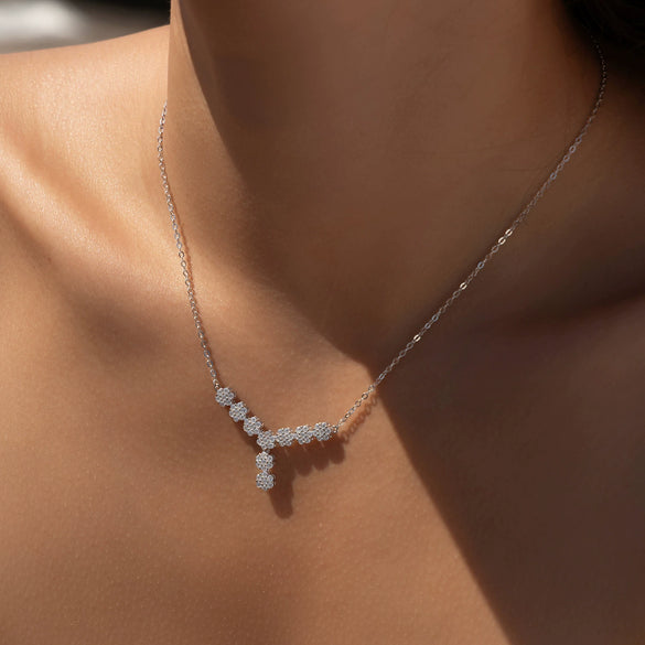 Wholesale Women's Light Luxury Style S925 Sterling Silver Flower Pattern Ring Necklace Earrings Bracelet Set With Electroplating