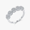 Wholesale Women's Light Luxury Style S925 Sterling Silver Flower Pattern Ring Necklace Earrings Bracelet Set With Electroplating