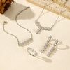 Wholesale Women's Light Luxury Style S925 Sterling Silver Flower Pattern Ring Necklace Earrings Bracelet Set With Electroplating