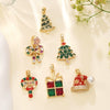 Wholesale Women's Light Luxury Style Stainless Steel And Copper Necklace With Glass Inlay Of Cartoon Characters Christmas Tree And Bow