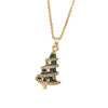 Wholesale Women's Light Luxury Style Stainless Steel And Copper Necklace With Glass Inlay Of Cartoon Characters Christmas Tree And Bow