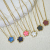 Wholesale Women's Light Luxury Style Stainless Steel And Titanium Steel Electroplated Geometric Five Leaf Clover And Flower Pendant Clavicle Necklace