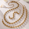 Wholesale Women's Light Luxury Style Stainless Steel Colorblocked Hollow Pig Nose Necklace Bracelet Set With 18K Gold Plating