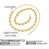 Wholesale Women's Light Luxury Style Stainless Steel Colorblocked Hollow Pig Nose Necklace Bracelet Set With 18K Gold Plating