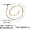 Wholesale Women's Light Luxury Style Stainless Steel Colorblocked Hollow Pig Nose Necklace Bracelet Set With 18K Gold Plating