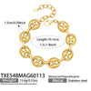 Wholesale Women's Light Luxury Style Stainless Steel Colorblocked Hollow Pig Nose Necklace Bracelet Set With 18K Gold Plating