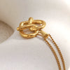 Wholesale Women's Light Luxury Style Stainless Steel Electroplated 18K Gold Cross Heart Pendant Side Chain Necklace