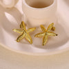 Wholesale Women's Light Luxury Style Stainless Steel Fresh Water Pearl Earrings With Flower And Leaves Pattern And Electroplating Design