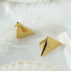 Wholesale Women's Light Luxury Style Stainless Steel Geometric Asymmetrical Triangle Open Ring With Electroplating