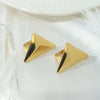 Wholesale Women's Light Luxury Style Stainless Steel Geometric Asymmetrical Triangle Open Ring With Electroplating