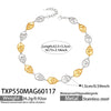 Wholesale Women's Light Luxury Style Stainless Steel Goldplated Handmade Necklace And Bracelet Set With Textured Hollow Design