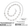 Wholesale Women's Light Luxury Style Stainless Steel Goldplated Handmade Necklace And Bracelet Set With Textured Hollow Design