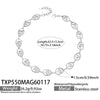 Wholesale Women's Light Luxury Style Stainless Steel Goldplated Handmade Necklace And Bracelet Set With Textured Hollow Design