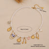 Wholesale Women's Light Luxury Style Stainless Steel Pearl Strand Necklace With Real Gold Plated Heart Shape Titanium Steel Pendant