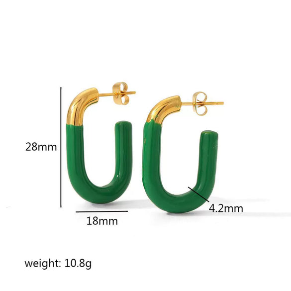 Wholesale Women's Light Luxury Style Stainless Steel Ushaped Electroplated Earrings