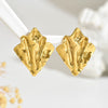 Wholesale Women's Light Luxury Style Stamped Geometric Stainless Steel Irregular Pleated Earrings