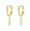 Wholesale Women's Light Luxury Style 925 Sterling Silver Geometric Water Drop Earrings Inlaid With Zircon