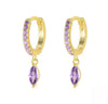 Wholesale Women's Light Luxury Style 925 Sterling Silver Geometric Water Drop Earrings Inlaid With Zircon