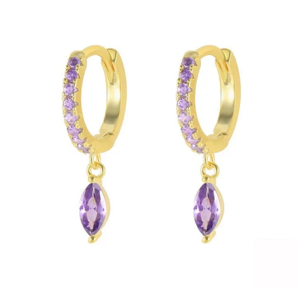 Wholesale Women's Light Luxury Style 925 Sterling Silver Geometric Water Drop Earrings Inlaid With Zircon