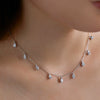 Wholesale Women's Light Luxury Style 925 Sterling Silver Pearshaped Zircon Pendant Clavicle Chain Necklace With Electroplating
