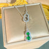 Wholesale Women's Light Luxury Style Titanium Steel And Copper Inlaid With Zircon Gourd Pendant Necklace With Oshaped Chain