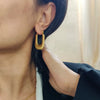Wholesale Women's Light Luxury Style Titanium Steel And Stainless Steel Geometric U Shape Tassel Earrings With Electroplating