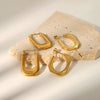 Wholesale Women's Light Luxury Style Titanium Steel And Stainless Steel Geometric U Shape Tassel Earrings With Electroplating
