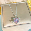 Wholesale Women's Light Luxury Style Titanium Steel Necklace With Heart And Flower Shapes Inlaid With Zircon Oshaped Chain