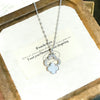 Wholesale Women's Light Luxury Style Titanium Steel Necklace With Zirconinlaid Copper Flowers Pendant And Water Wave Chain