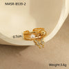 Wholesale Women's Light Luxury Style Titanium Steel Ring Inlaid With Zircon And Natural Stone Electroplated Geometric Design