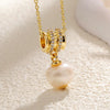 Wholesale Women's Light Luxury Sweet Style Copper Gold Plated Freshwater Baroque Pearl Necklace With Butterfly Flower Drop Shape Design