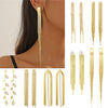 Wholesale Women's Light Luxury Tassel Earrings Copper Rhombus Ushape Drop Shape Geometric Electroplated