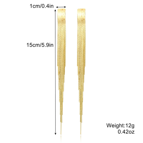 Wholesale Women's Light Luxury Tassel Earrings Copper Rhombus Ushape Drop Shape Geometric Electroplated