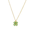 Wholesale Women's Light Luxury Titanium Steel And Copper Love Four Leaf Clover Cat's Eye Stone O Chain Necklace