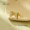 Wholesale Women's Light Luxury Titanium Steel And Stainless Steel Bow Tie Earrings Necklace Ring Set With Electroplating