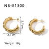 Wholesale Women's Light Luxury Titanium Steel And Stainless Steel Earrings With Geometric Design And 18K Vacuum Plating In Furnace