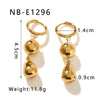 Wholesale Women's Light Luxury Titanium Steel And Stainless Steel Earrings With Geometric Design And 18K Vacuum Plating In Furnace
