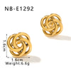 Wholesale Women's Light Luxury Titanium Steel And Stainless Steel Earrings With Geometric Design And 18K Vacuum Plating In Furnace